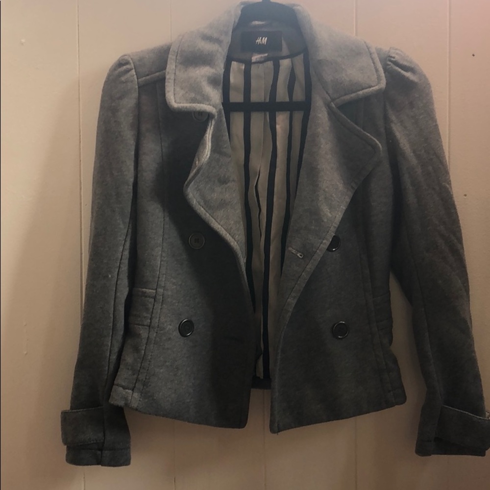 H&M BLAZER. GREY. SIZE 2.